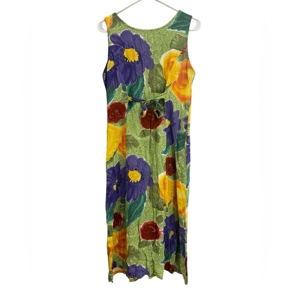 Vintage Jams World Medium Hawaiian Floral Print Maxi Dress and cardigan Set M - Picture 6 of 11